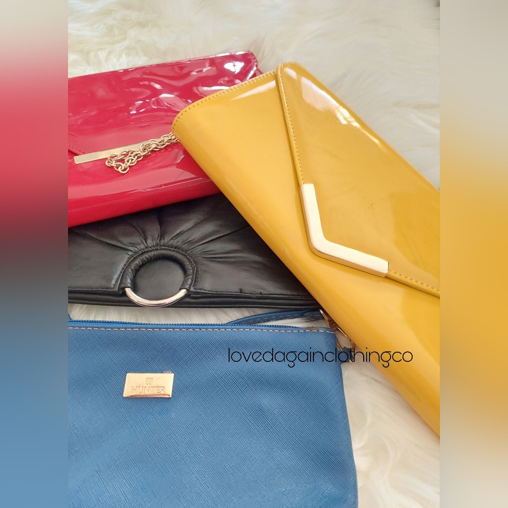4 cute clutches (red yellow blue and black)